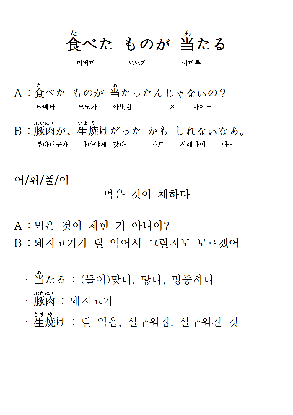 2017-07-20 食べた ものが 当たる(먹은 것이 체하다).png